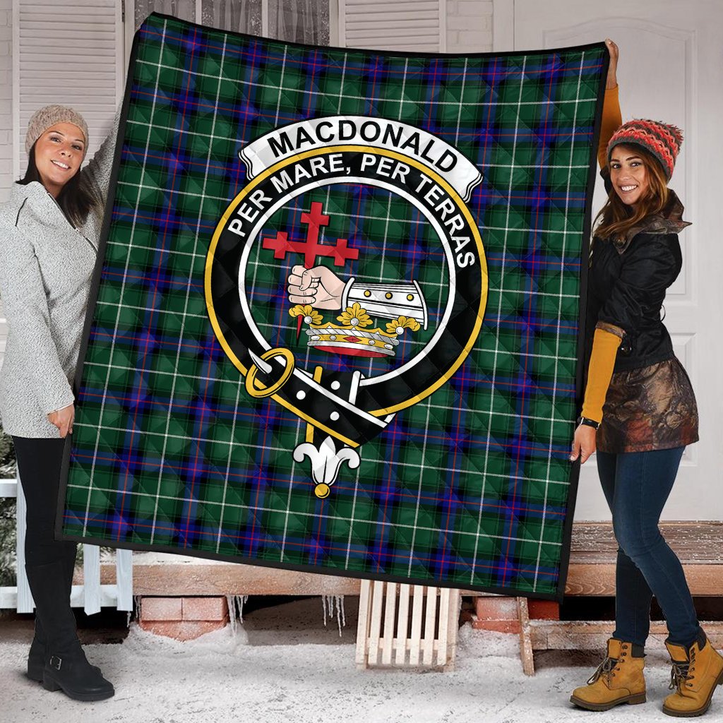 Macdonald of the Isles Hunting Family Modern Tartan Crest Quilt