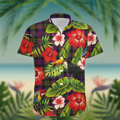MacDonald (Clan Donald) Tartan Hawaiian Shirt Hibiscus, Coconut, Parrot, Pineapple - Tropical Garden Shirt