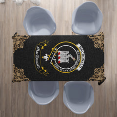 MacDonald (Clan Ranald) Crest Tablecloth - Black Style