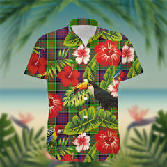 MacDonald (Clan Ranald) Tartan Hawaiian Shirt Hibiscus, Coconut, Parrot, Pineapple - Tropical Garden Shirt