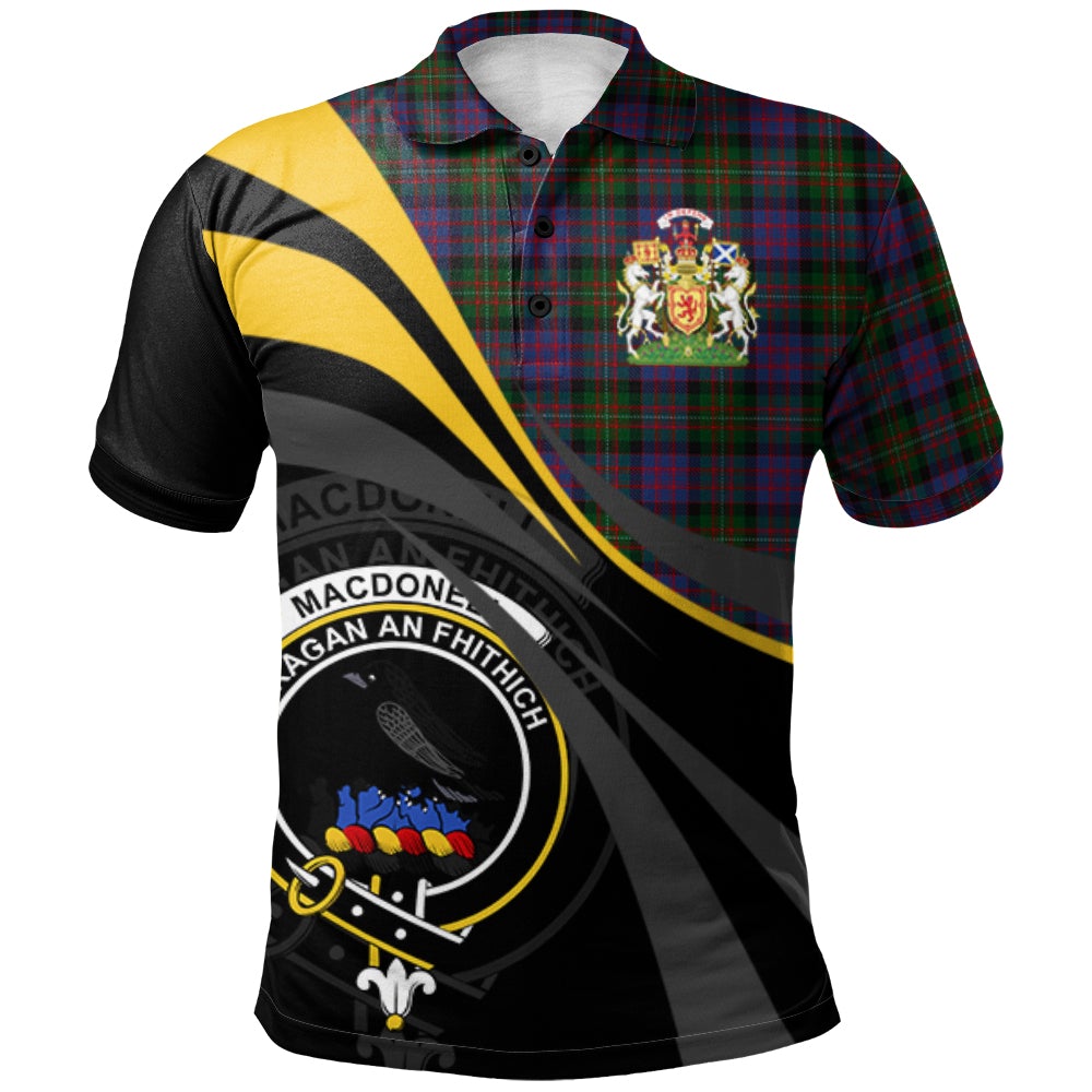 MacDonell of Glengarry Tartan Polo Shirt - Royal Coat Of Arms Style