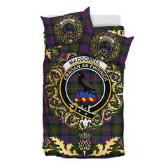MacDonell of Glengarry 02 Tartan Crest Bedding Set - Golden Thistle Style