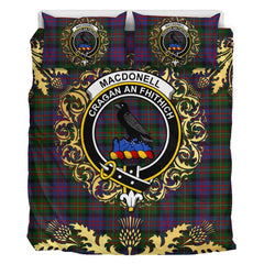 MacDonell of Glengarry 02 Tartan Crest Bedding Set - Golden Thistle Style