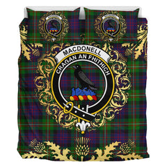 MacDonell of Glengarry 03 Tartan Crest Bedding Set - Golden Thistle Style