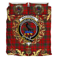 MacDonell of Glengarry 04 Tartan Crest Bedding Set - Golden Thistle Style