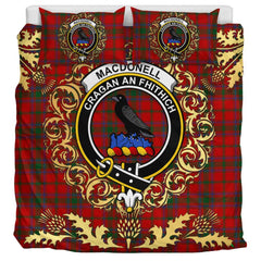 MacDonell of Glengarry 04 Tartan Crest Bedding Set - Golden Thistle Style