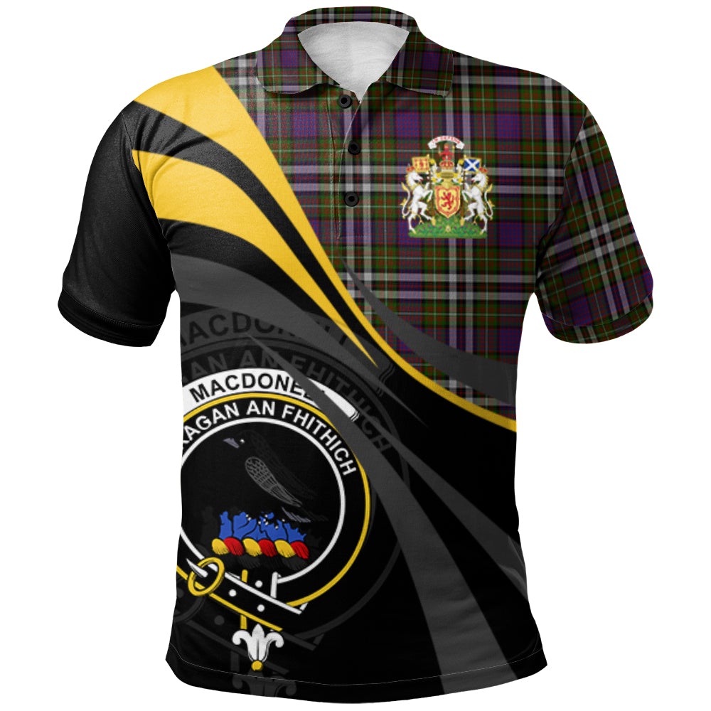 MacDonell of Glengarry Dress Tartan Polo Shirt - Royal Coat Of Arms Style