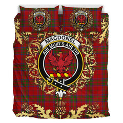 MacDonell of Keppoch Tartan Crest Bedding Set - Golden Thistle Style