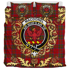 MacDonell of Keppoch Tartan Crest Bedding Set - Golden Thistle Style