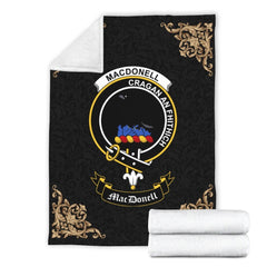 MacDonell (of Glengarry) Crest Tartan Premium Blanket Black