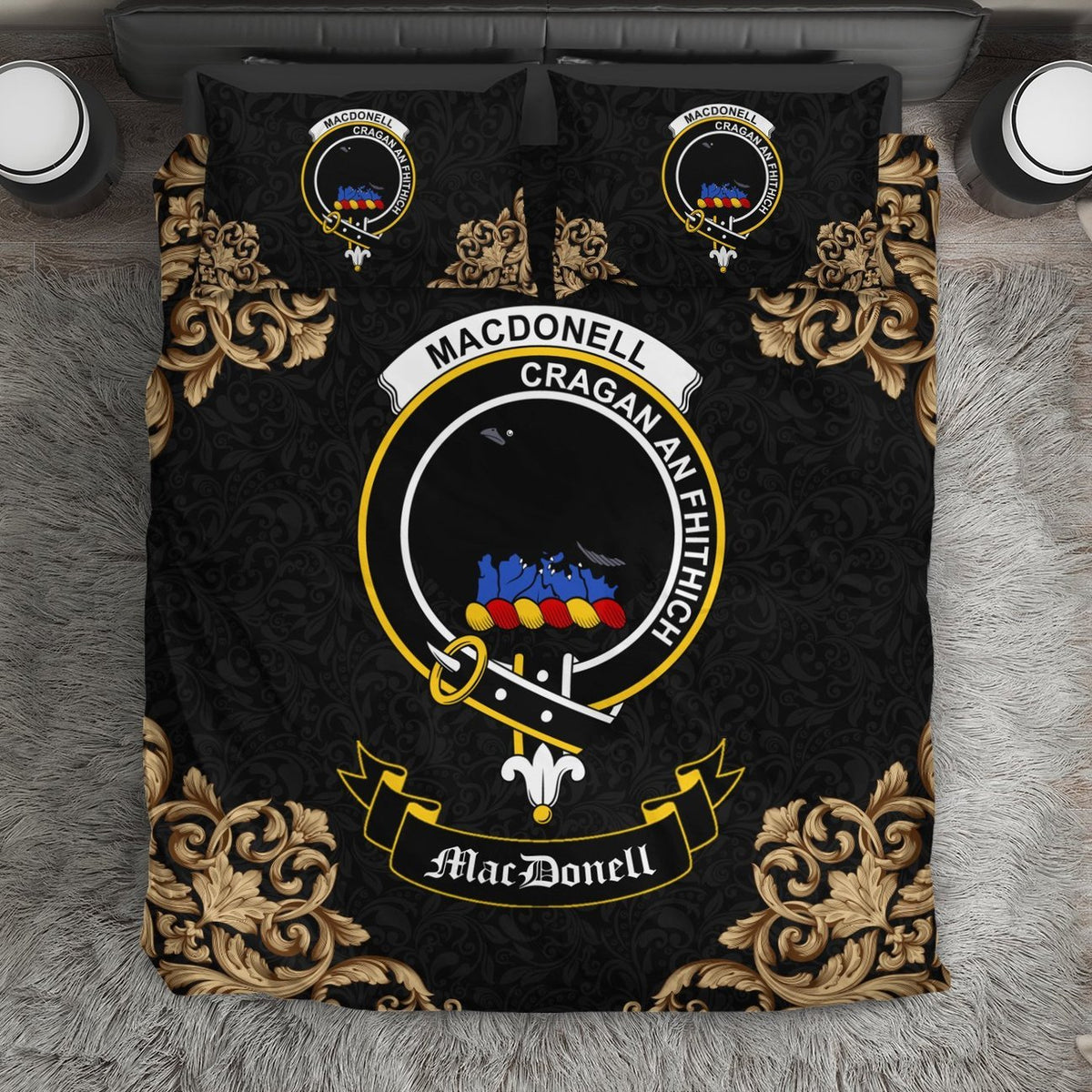 MacDonell (of Glengarry) Crest Black Bedding Set