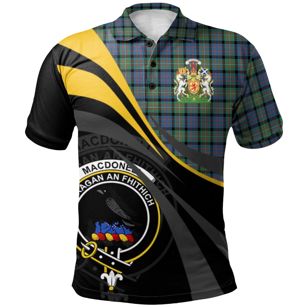 MacDonnell of Glengarry Ancient Tartan Polo Shirt - Royal Coat Of Arms Style