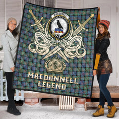 MacDonnell of Glengarry Ancient Tartan Crest Legend Gold Royal Premium Quilt