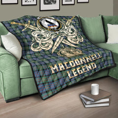 MacDonnell of Glengarry Ancient Tartan Crest Legend Gold Royal Premium Quilt