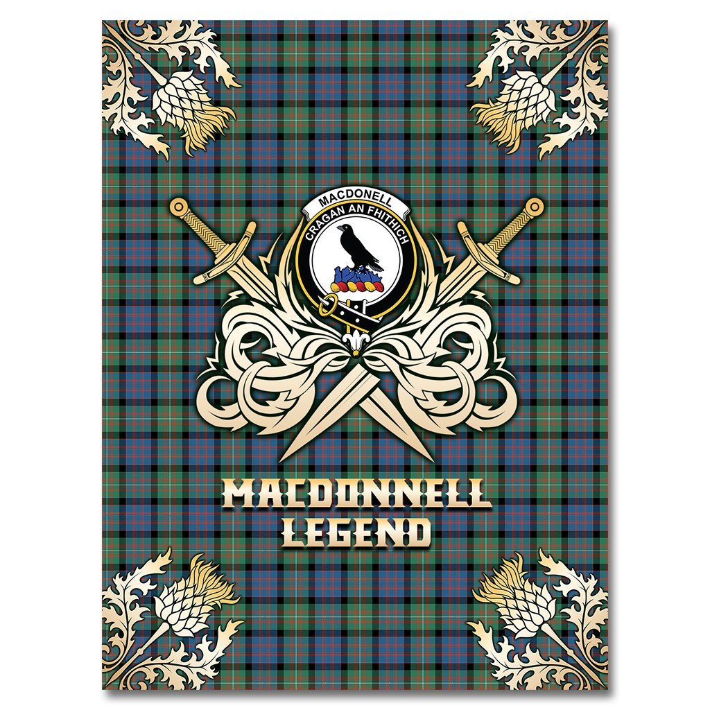 MacDonnell of Glengarry Ancient Tartan Gold Courage Symbol Blanket