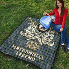 MacDonnell of Glengarry Ancient Tartan Crest Legend Gold Royal Premium Quilt