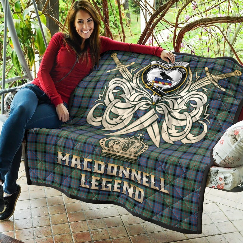 MacDonnell of Glengarry Ancient Tartan Crest Legend Gold Royal Premium Quilt