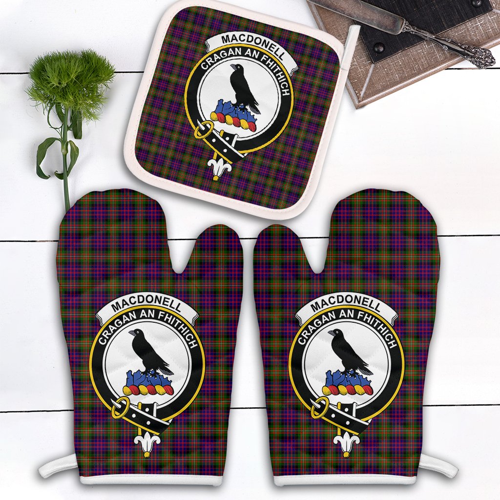 MacDonnell Of Glengarry Modern Tartan Crest Oven Mitt And Pot Holder (2 Oven Mitts + 1 Pot Holder)