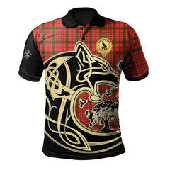 MacDonnell of Keppoch Modern Tartan Polo Shirt Viking Wolf