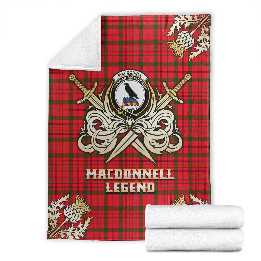 MacDonnell of Keppoch Modern Tartan Gold Courage Symbol Blanket