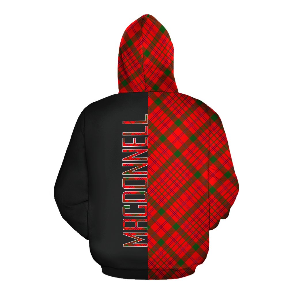 MacDonnell of Keppoch Modern Tartan Hoodie Half of Me - Cross Style