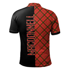 MacDonnell of Keppoch Modern Tartan Polo Shirt Half of Me - Cross Style