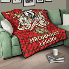 MacDonnell of Keppoch Modern Tartan Crest Legend Gold Royal Premium Quilt