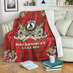 MacDonnell of Keppoch Modern Tartan Gold Courage Symbol Blanket
