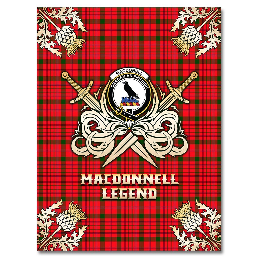 MacDonnell of Keppoch Modern Tartan Gold Courage Symbol Blanket