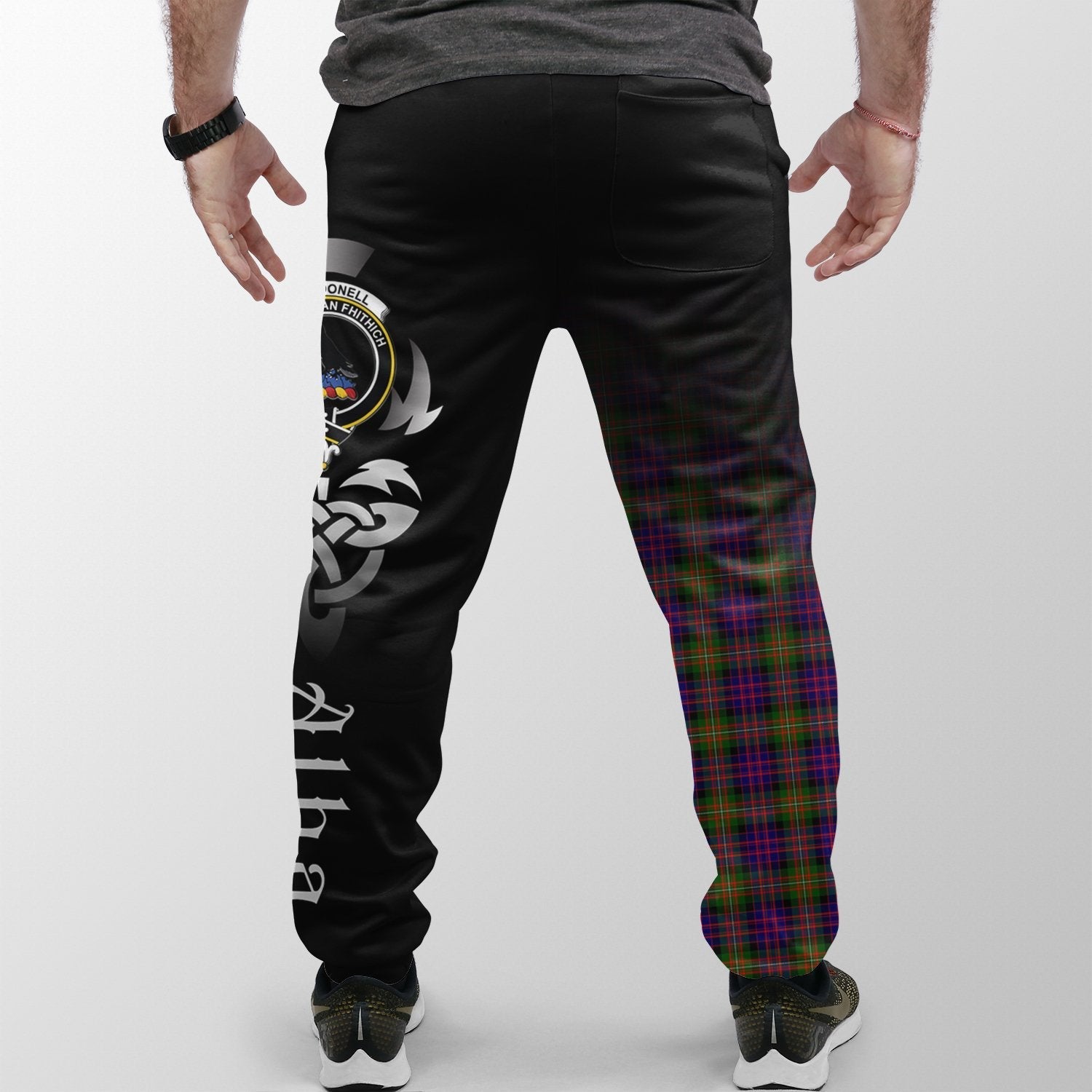 MacDonnell Of Glengarry Modern Tartan Crest Jogger Sweatpants - Alba Celtic Style