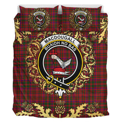 MacDougall 03 Tartan Crest Bedding Set - Golden Thistle Style