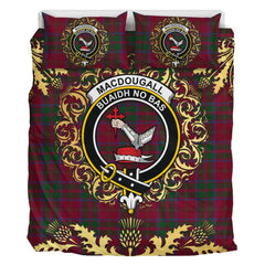 MacDougall 05 Tartan Crest Bedding Set - Golden Thistle Style