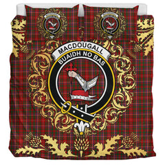 MacDougall 06 Tartan Crest Bedding Set - Golden Thistle Style