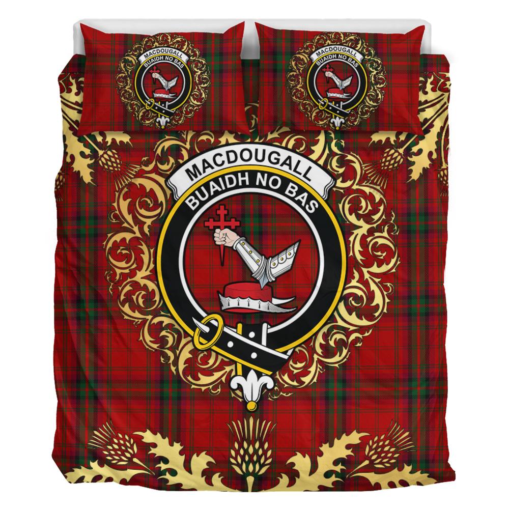 MacDougall 08 Tartan Crest Bedding Set - Golden Thistle Style