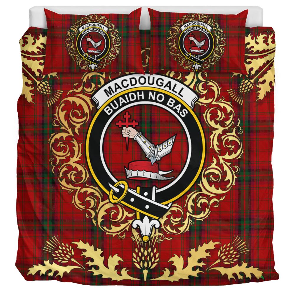 MacDougall 08 Tartan Crest Bedding Set - Golden Thistle Style