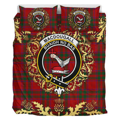 MacDougall 09 Tartan Crest Bedding Set - Golden Thistle Style