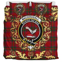 MacDougall 09 Tartan Crest Bedding Set - Golden Thistle Style