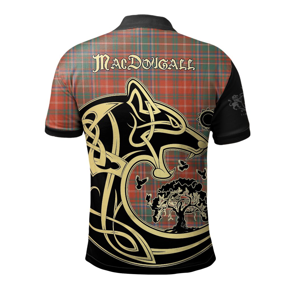 MacDougall Ancient Tartan Polo Shirt Viking Wolf