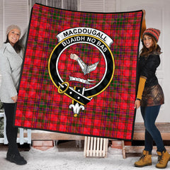 Macdougall Family Modern Tartan Crest Quilt
