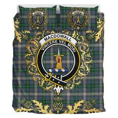 MacDowall Tartan Crest Bedding Set - Golden Thistle Style