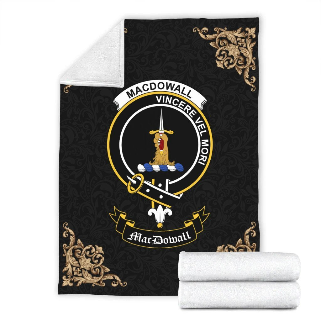 MacDowall (of Garthland) Crest Tartan Premium Blanket Black