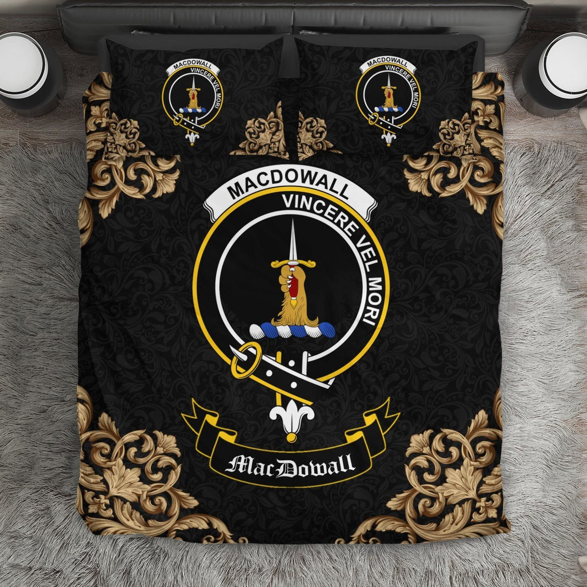 MacDowall (of Garthland) Crest Black Bedding Set