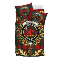 MacDuff 01 Tartan Crest Bedding Set - Golden Thistle Style