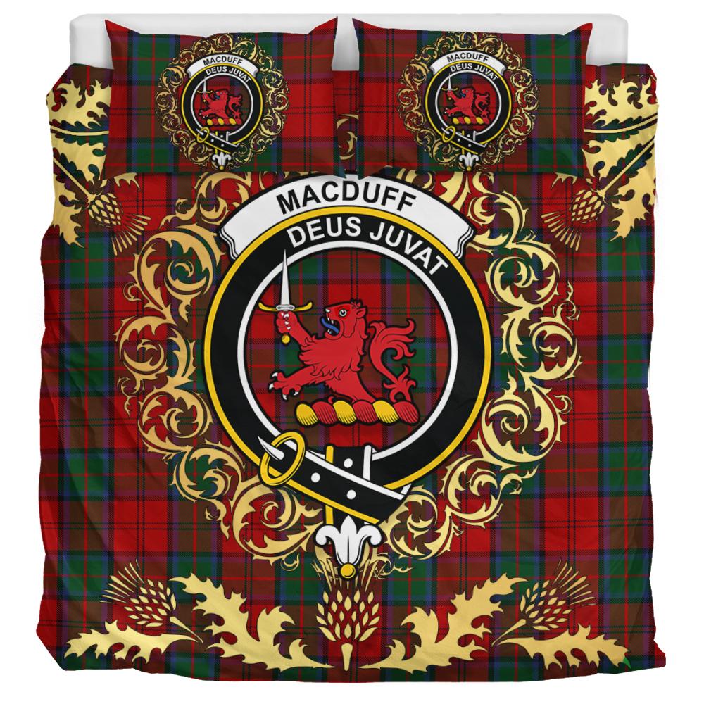 MacDuff 04 Tartan Crest Bedding Set - Golden Thistle Style