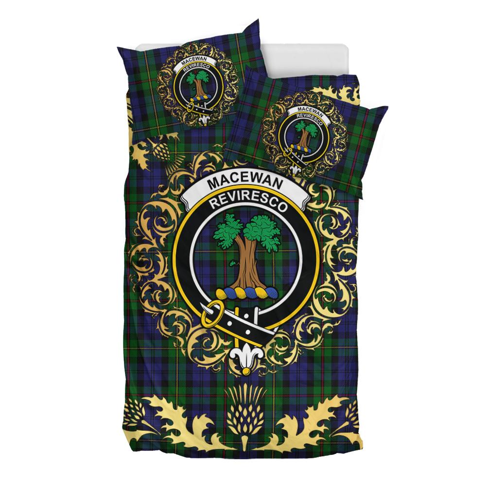 MacEwen - MacEwan 01 Tartan Crest Bedding Set - Golden Thistle Style