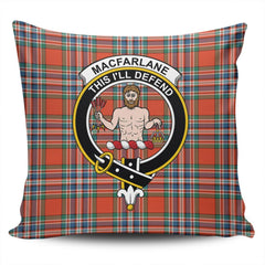 Scottish MacFarlane Ancient Tartan Crest Pillow Cover - Tartan Cushion Cover