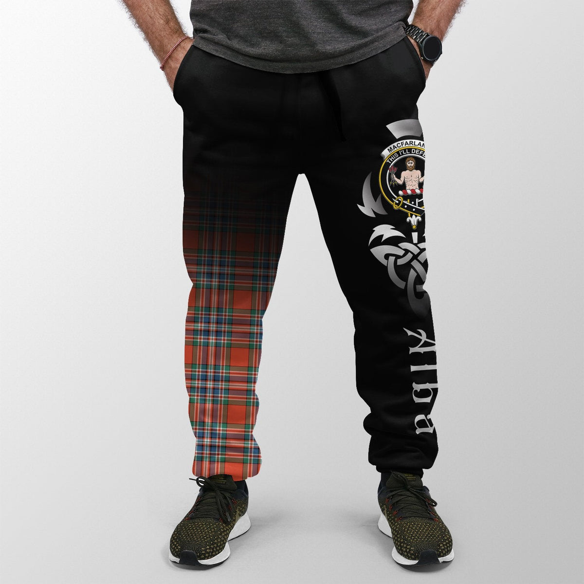 MacFarlane Ancient Tartan Crest Jogger Sweatpants - Alba Celtic Style