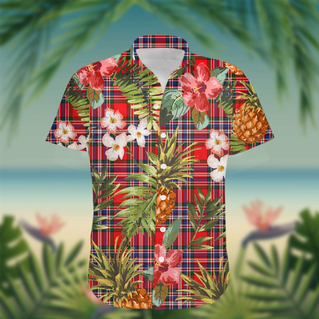 MacFarlane Tartan Hawaiian Shirt Hibiscus, Coconut, Parrot, Pineapple - Tropical Garden Shirt