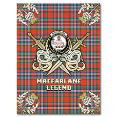 MacFarlane Ancient Tartan Gold Courage Symbol Blanket