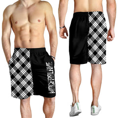 MacFarlane Black - White Tartan Crest Men's Short - Cross Style